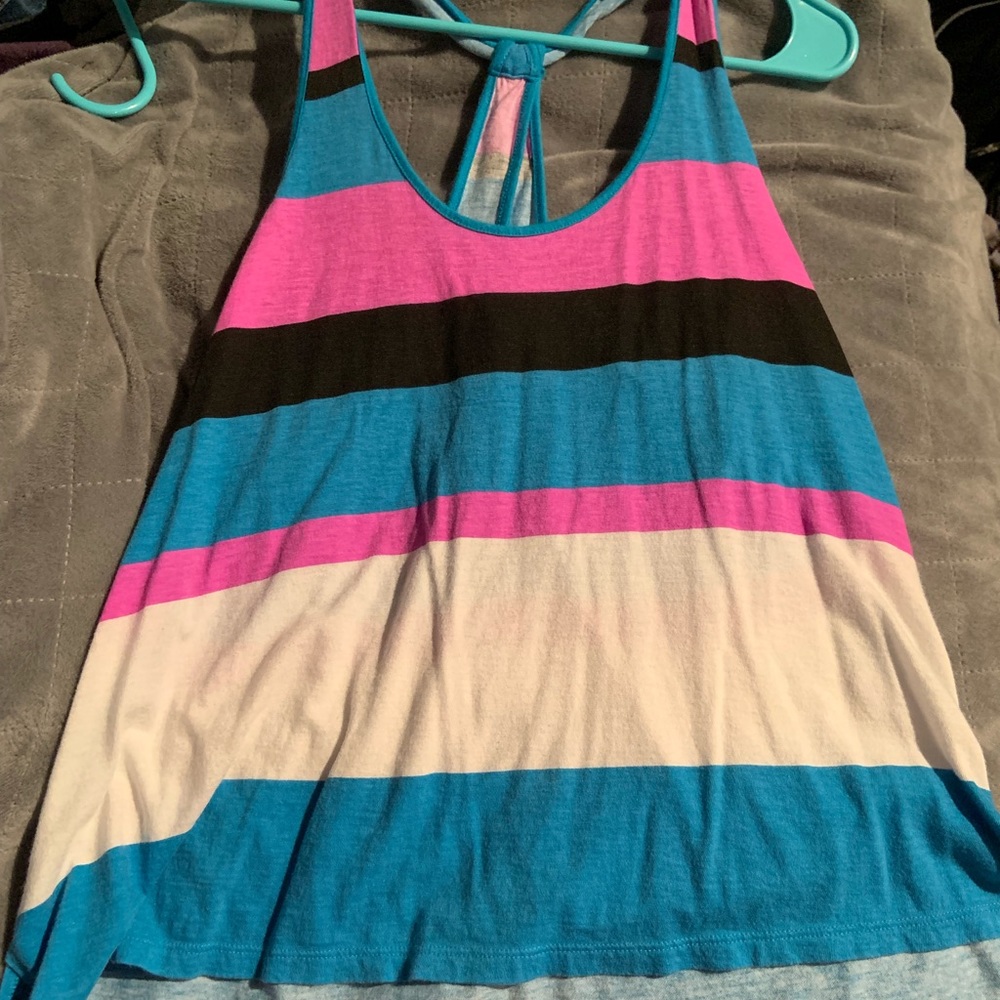 Multi color striped tank top